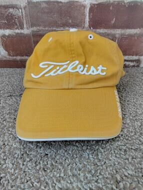Titleist Since 1932 Golf Hat Script Logo Yellow Adjustable Cotton Strapback OS